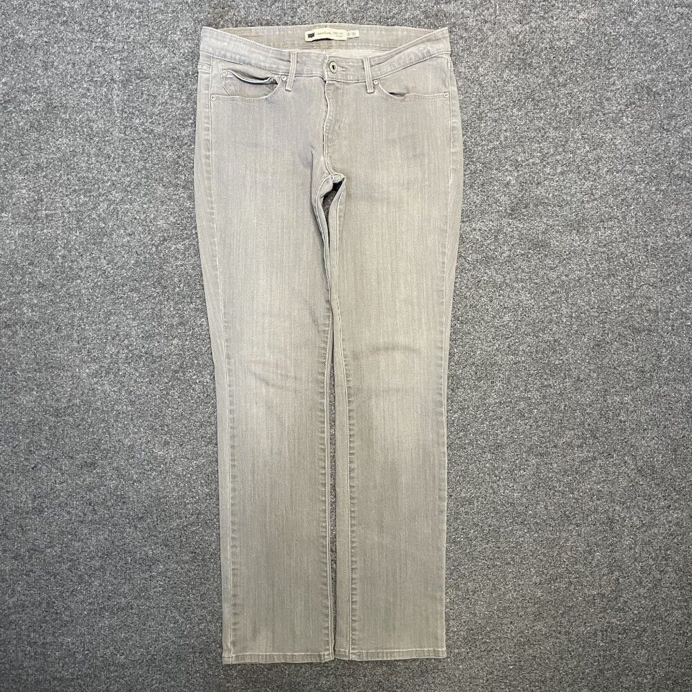 Levis Womens Demi Curve Modern Rise Straight Jeans 10/30 Gray